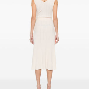Elisabetta Franchi V-neck sleeveless A-line skirt Knitted midi dress