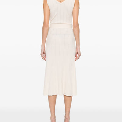 Elisabetta Franchi V-neck sleeveless A-line skirt Knitted midi dress