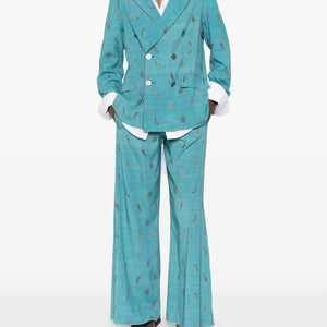 Pierre Louis Mascia Printed silk trousers