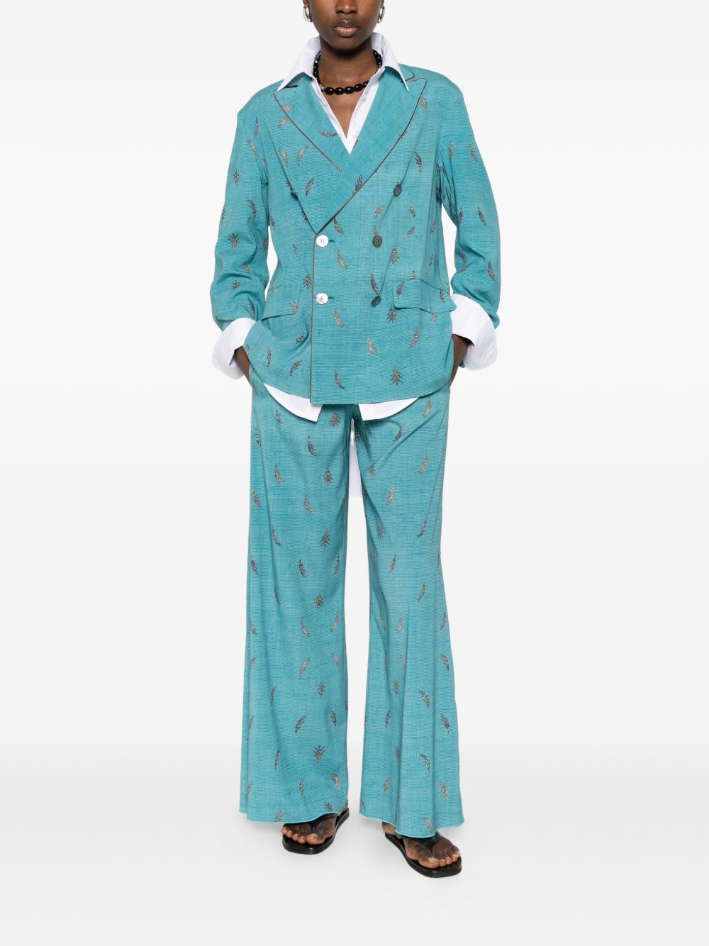 Pierre Louis Mascia Printed silk trousers