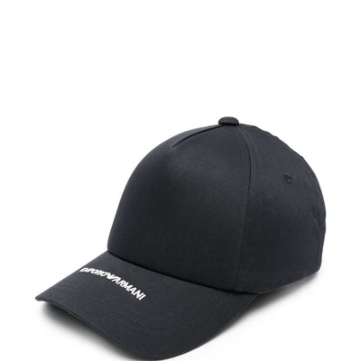 Emporio Armani Canvas Baseball Cap With Embroidered Logo
