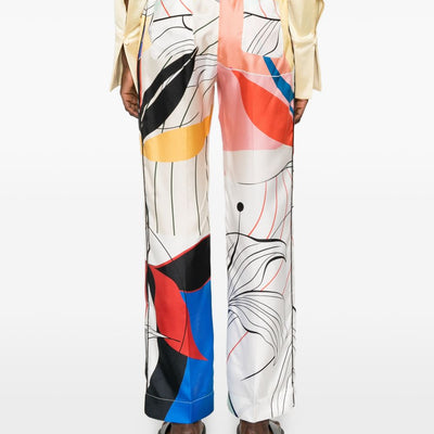 F.R.S . Printed silk trousers