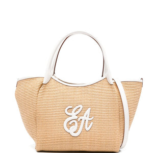 Emporio Armani Woven Straw Medium Shopper Bag