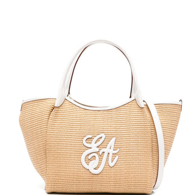 Emporio Armani Woven Straw Medium Shopper Bag