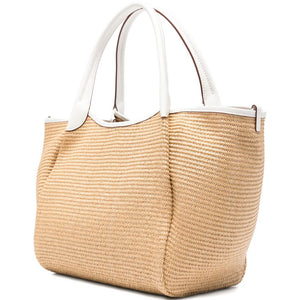 Emporio Armani Woven Straw Medium Shopper Bag