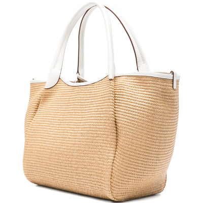 Emporio Armani Woven Straw Medium Shopper Bag