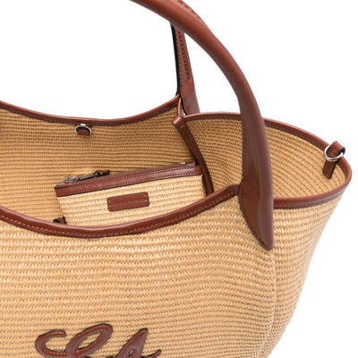 Emporio Armani Woven Straw Medium Shopper Bag