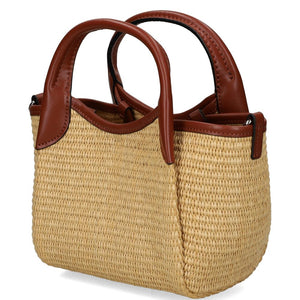 Emporio Armani Woven Straw Small Shopper Bag