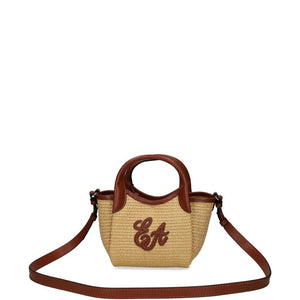 Emporio Armani Woven Straw Small Shopper Bag