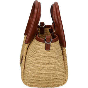Emporio Armani Woven Straw Small Shopper Bag