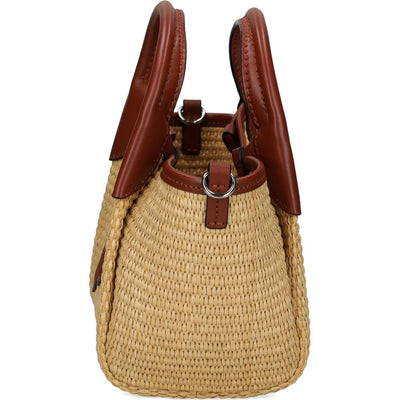 Emporio Armani Woven Straw Small Shopper Bag