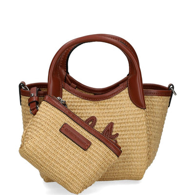 Emporio Armani Woven Straw Small Shopper Bag