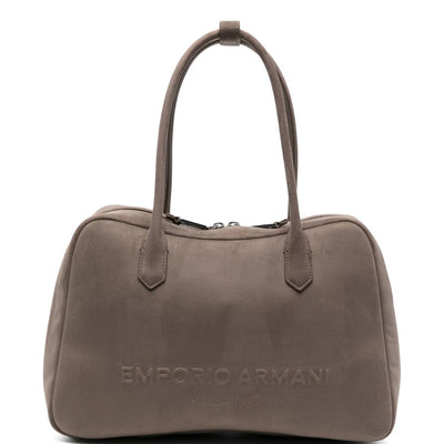 Emporio Armani Eagle Club Capsule Collection Suede-Effect Shoulder Bag