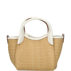 Emporio Armani Woven Straw Small Shopper Bag
