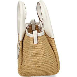 Emporio Armani Woven Straw Small Shopper Bag