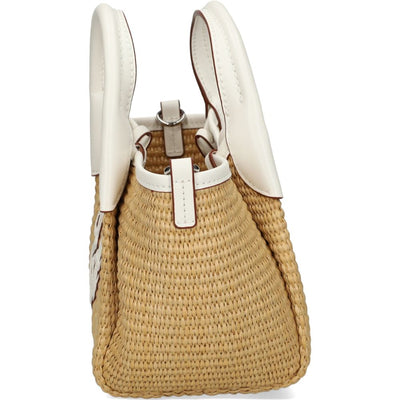 Emporio Armani Woven Straw Small Shopper Bag