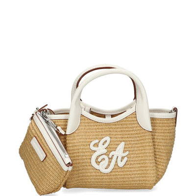Emporio Armani Woven Straw Small Shopper Bag