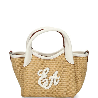 Emporio Armani Woven Straw Small Shopper Bag