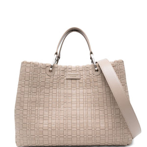 Emporio Armani Myea Medium Shopper Bag In Woven Nylon