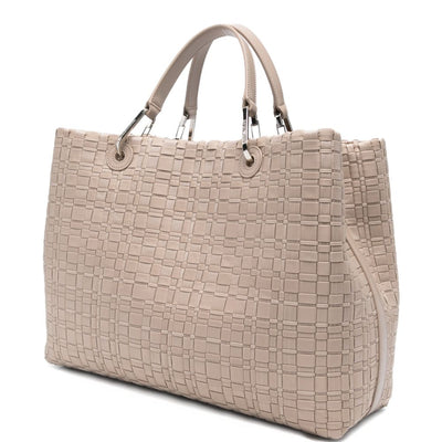 Emporio Armani Myea Medium Shopper Bag In Woven Nylon