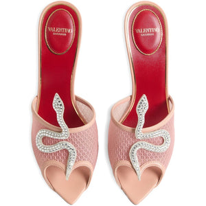 Valentino Garavani Coeur VipÃ¨re leather mules