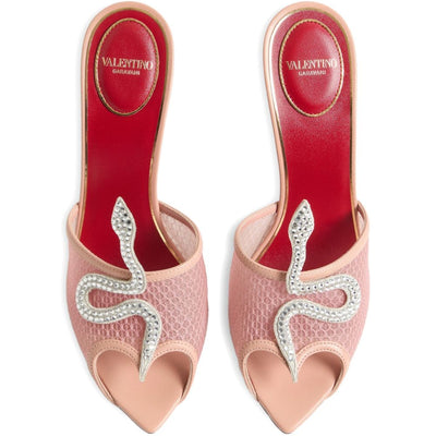 Valentino Garavani Coeur VipÃ¨re leather mules