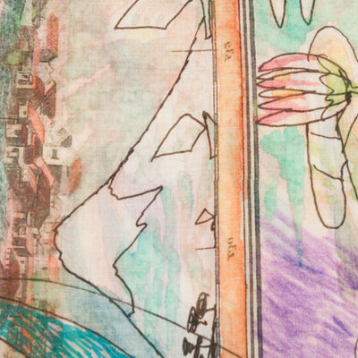 Faliero Sarti Japan Printed Stole In Collaboration With Paolo Fiumi
