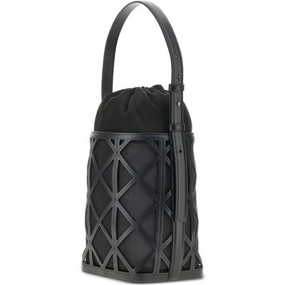 Emporio Armani Exclusive Leather And Mesh Bucket Bag