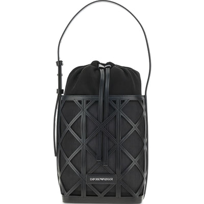 Emporio Armani Exclusive Leather And Mesh Bucket Bag