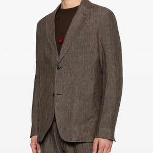 Emporio Armani Linen single-breasted blazer jacket