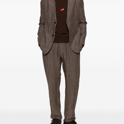 Emporio Armani Linen single-breasted blazer jacket