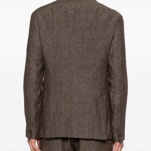 Emporio Armani Linen single-breasted blazer jacket