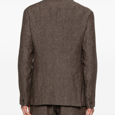 Emporio Armani Linen single-breasted blazer jacket