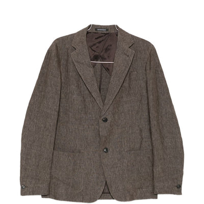 Emporio Armani Linen single-breasted blazer jacket