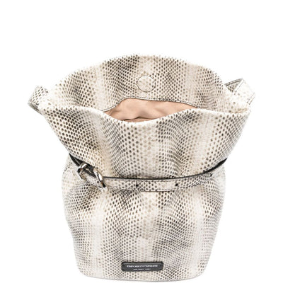 Emporio Armani Exclusive Python-Print Leather Bucket Bag