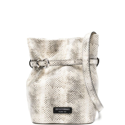 Emporio Armani Exclusive Python-Print Leather Bucket Bag