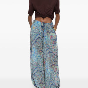 Etro Printed wide-leg trousers