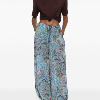 Etro Printed wide-leg trousers