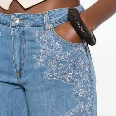 Ermanno Firenze Embroidered denim jeans