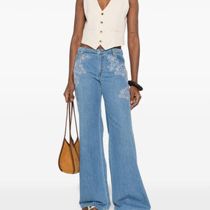Ermanno Firenze Embroidered denim jeans