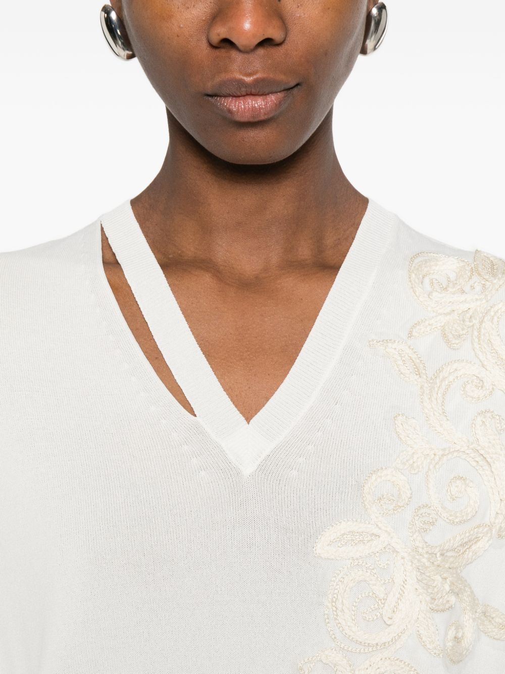Ermanno Firenze Embroidered cotton sweater