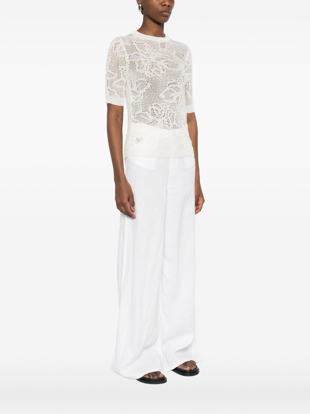 Fabiana Filippi Openwork crewneck t-shirt