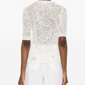 Fabiana Filippi Openwork crewneck t-shirt