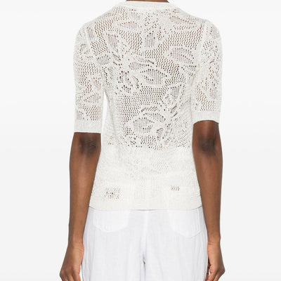 Fabiana Filippi Openwork crewneck t-shirt