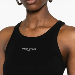 Maison Kitsuné Maison KitsunÃ© Logo ribbed tank dress