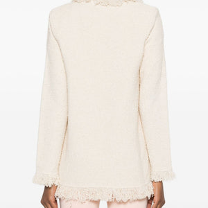 Elisabetta Franchi V-neck patch pockets Cotton double-breasted jacket