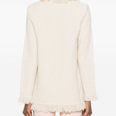 Elisabetta Franchi V-neck patch pockets Cotton double-breasted jacket