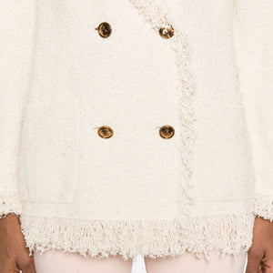 Elisabetta Franchi V-neck patch pockets Cotton double-breasted jacket