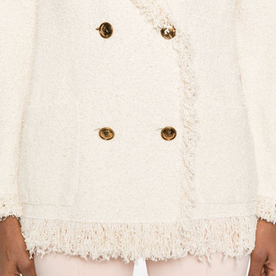 Elisabetta Franchi V-neck patch pockets Cotton double-breasted jacket