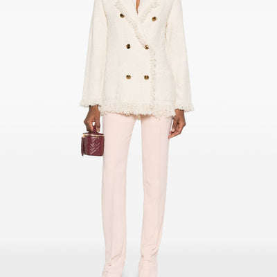 Elisabetta Franchi V-neck patch pockets Cotton double-breasted jacket